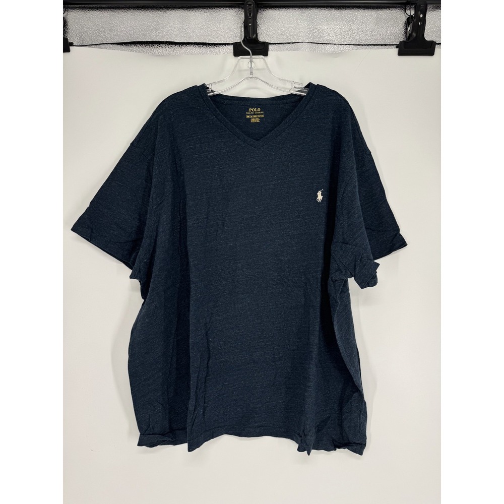 Polo Ralph Lauren T Shirt 3XL Big 3XB Dark Grey Pony Logo Short Sleeve V Neck